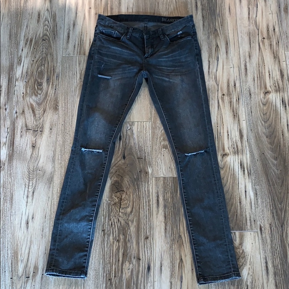 Blank NYC black distressed skinny jeans
